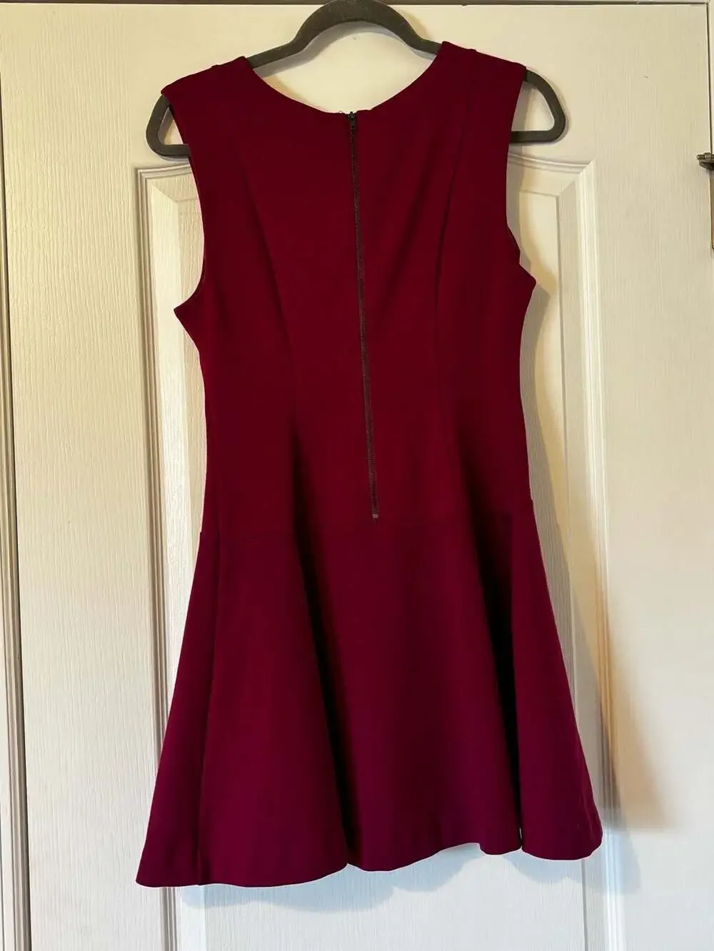 Free People Sleeveless Fit and Flare Mini Dress Magenta Size M